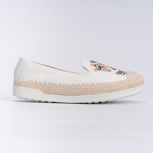 Feeling Butterflies - White Casual Loafers