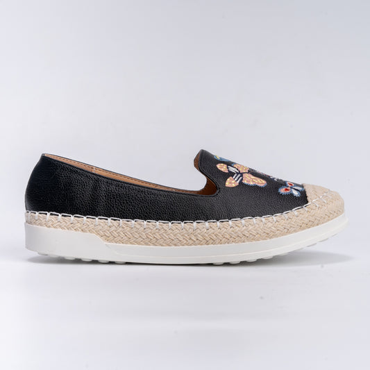 Feeling Butterflies - Black Casual Loafers