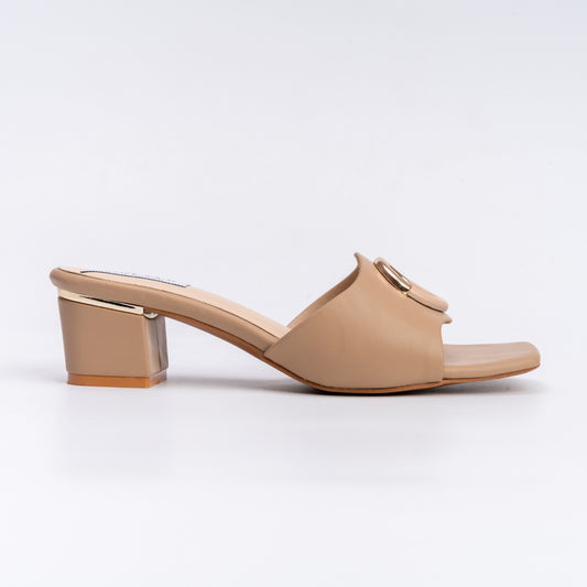 Imma Silent Assasin - Beige Small Heel Slipper