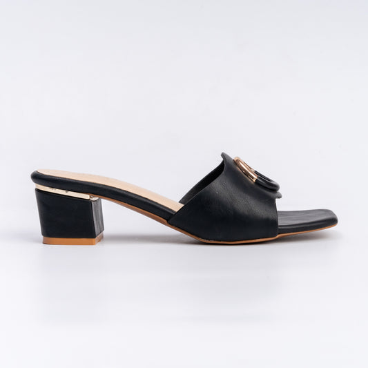Imma Silent Assasin - Black Small Heel Slipper