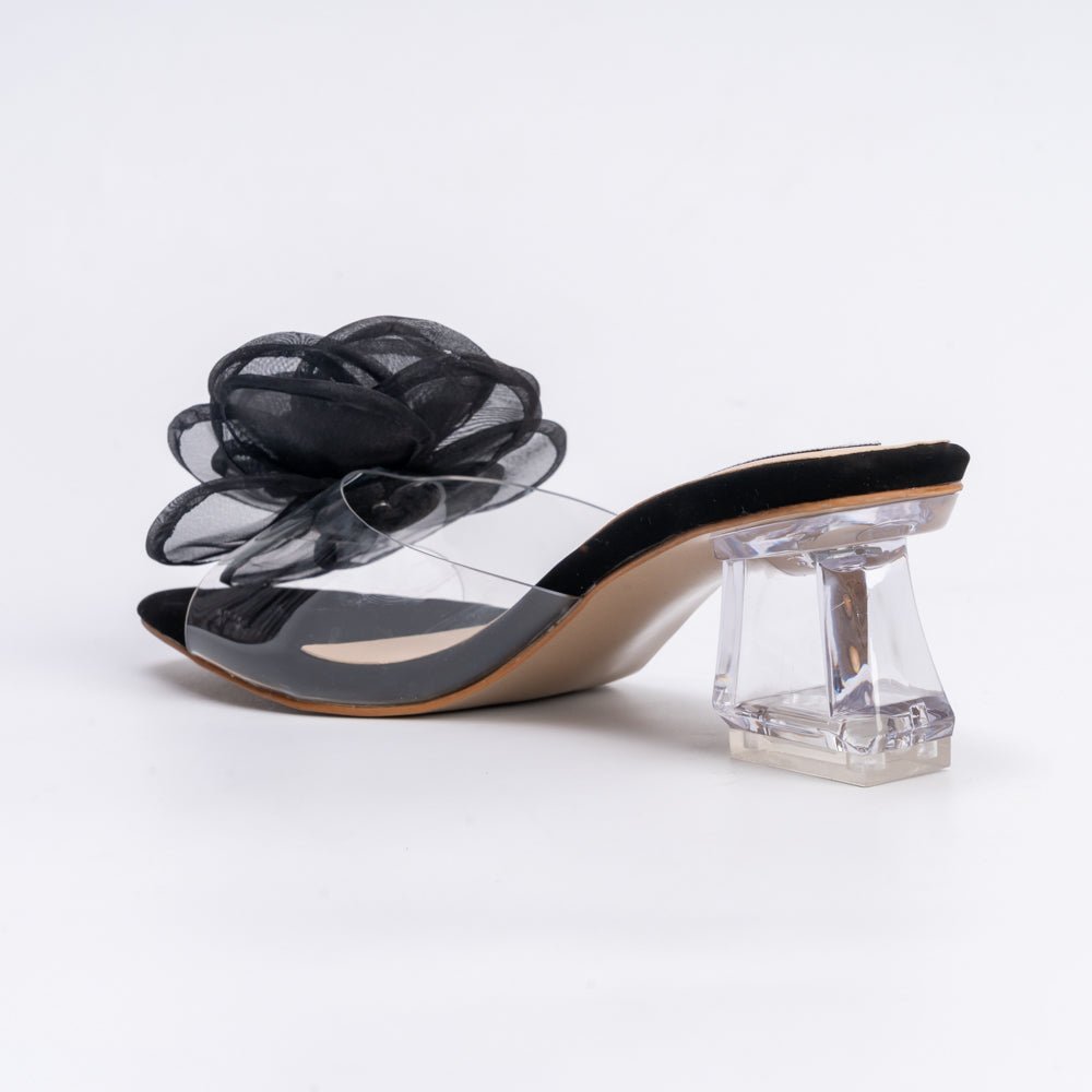 Blushing Floral Muse - Black Casual Slipper - view 3