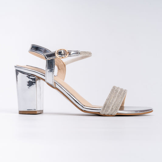 Damsel Gives Distress - Silver Party Heels