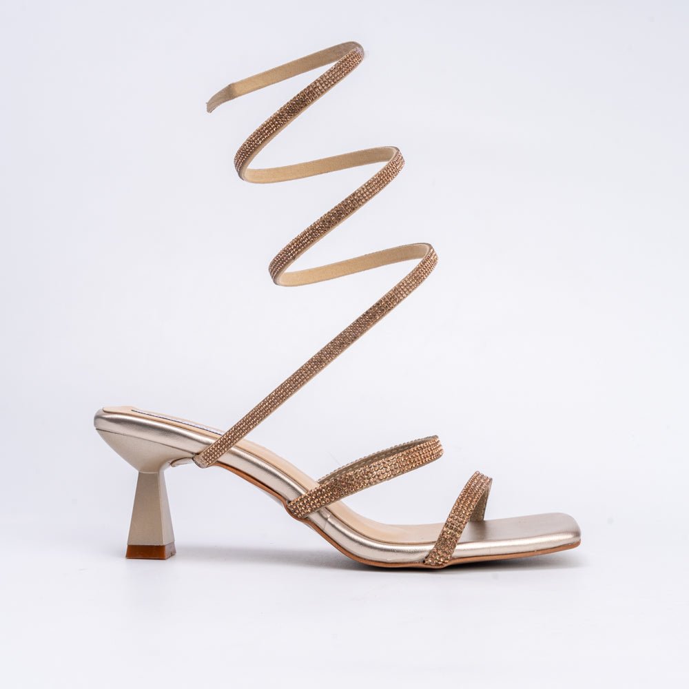 It's A Situationship - Gold Partywear Heels - view 2
