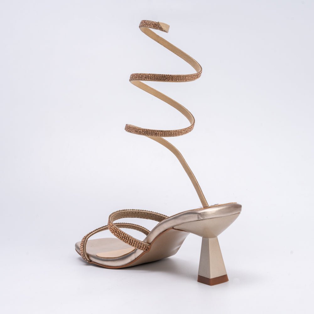It's A Situationship - Gold Partywear Heels - view 5