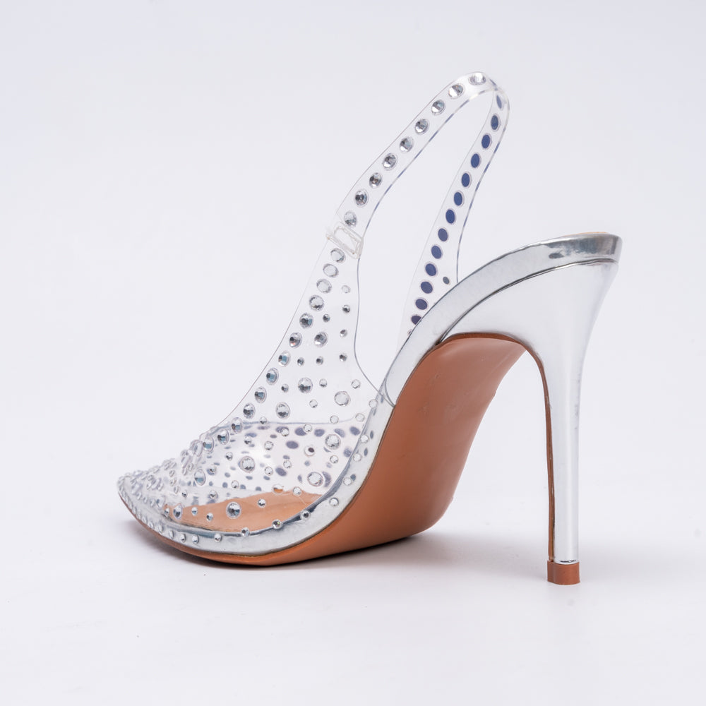 Sexy Cindrella - Silver Party Heels - view 4
