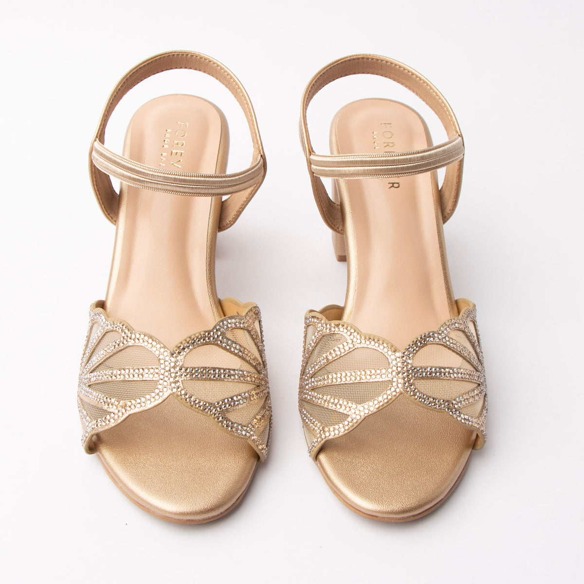 Butterfly Effect - Gold Block Heels - view 5