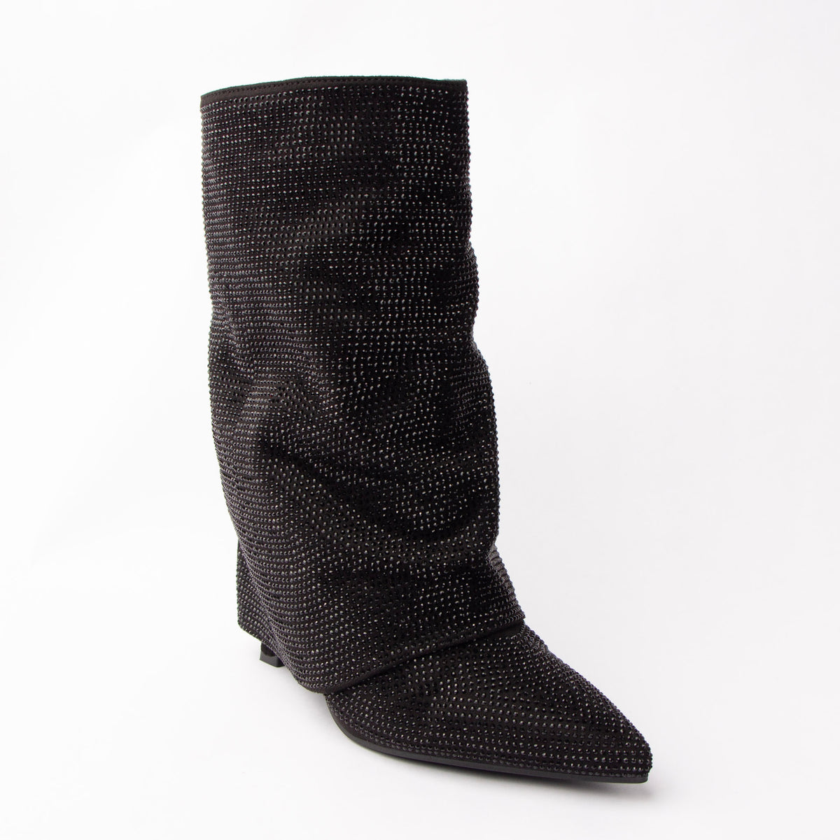 Midnight Fold - Black Embellished Ankle Boots - view 2