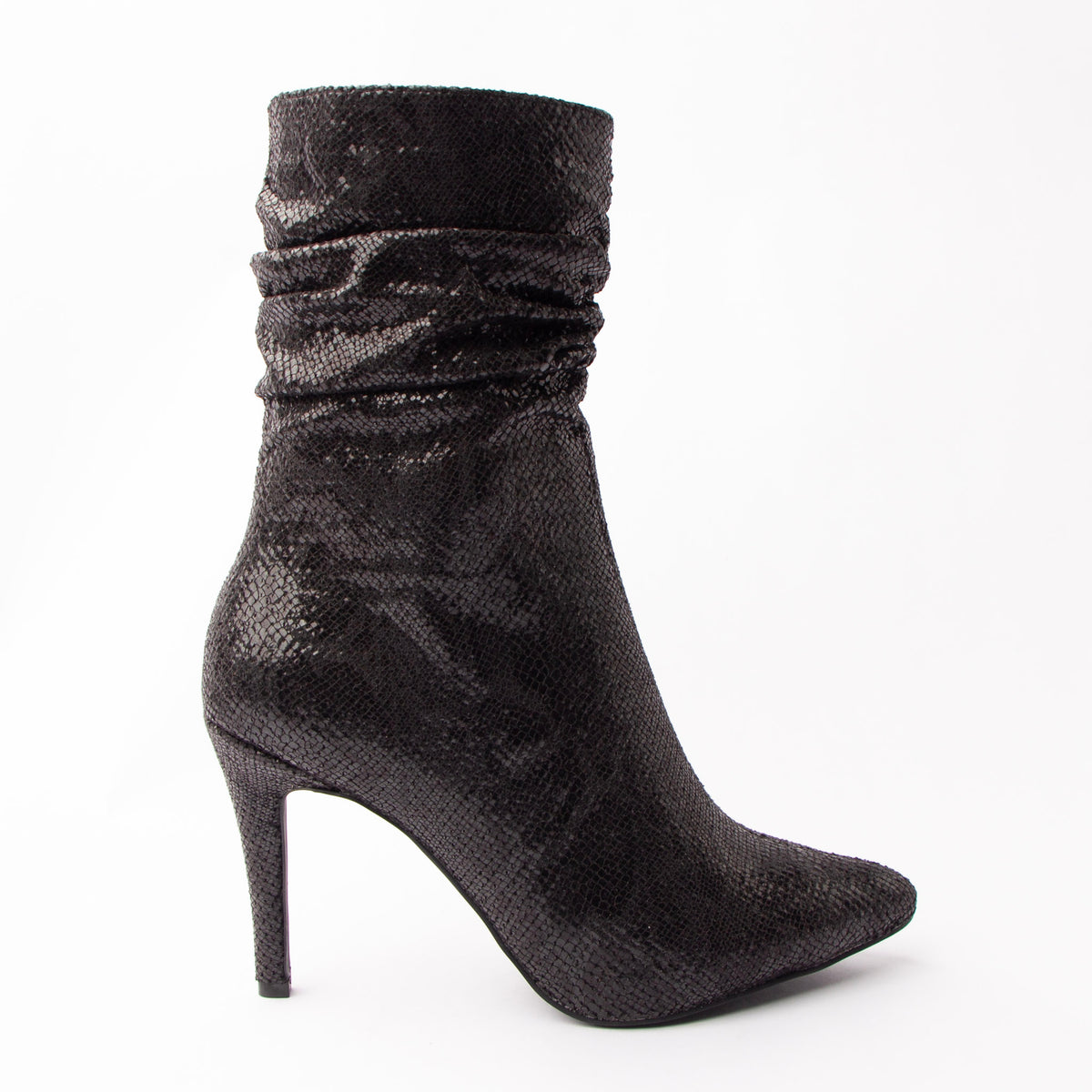 Cobra Charm - Black Snakeskin Boots