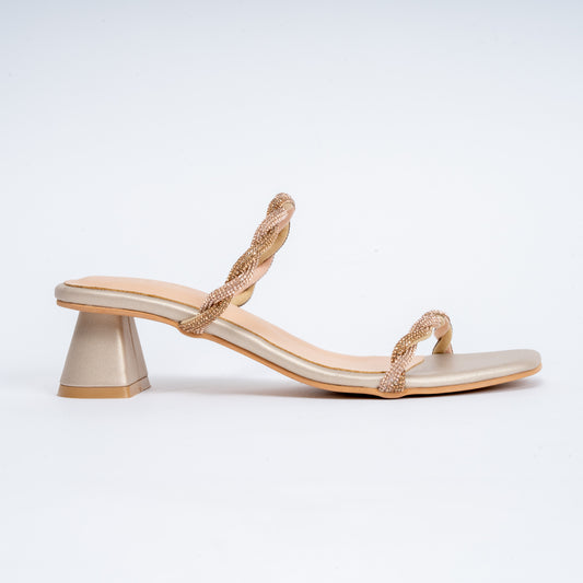 Out Of Your League - Gold Partywear Heels