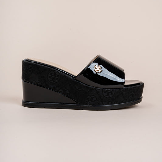 Never Late For Coffee - Black Everyday Wedges