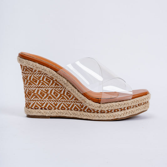 Elevate The Basics - Brown Transparent Wedges