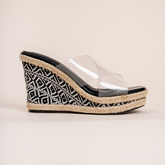Elevate The Basics - Black Transparent Wedges