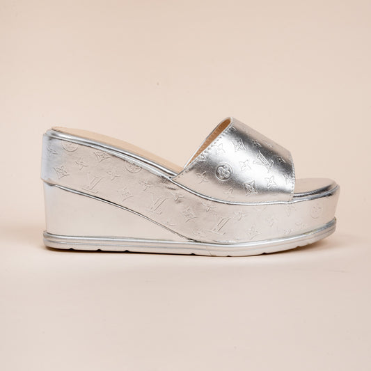 Shimmer Star - Silver Partywear Wedges