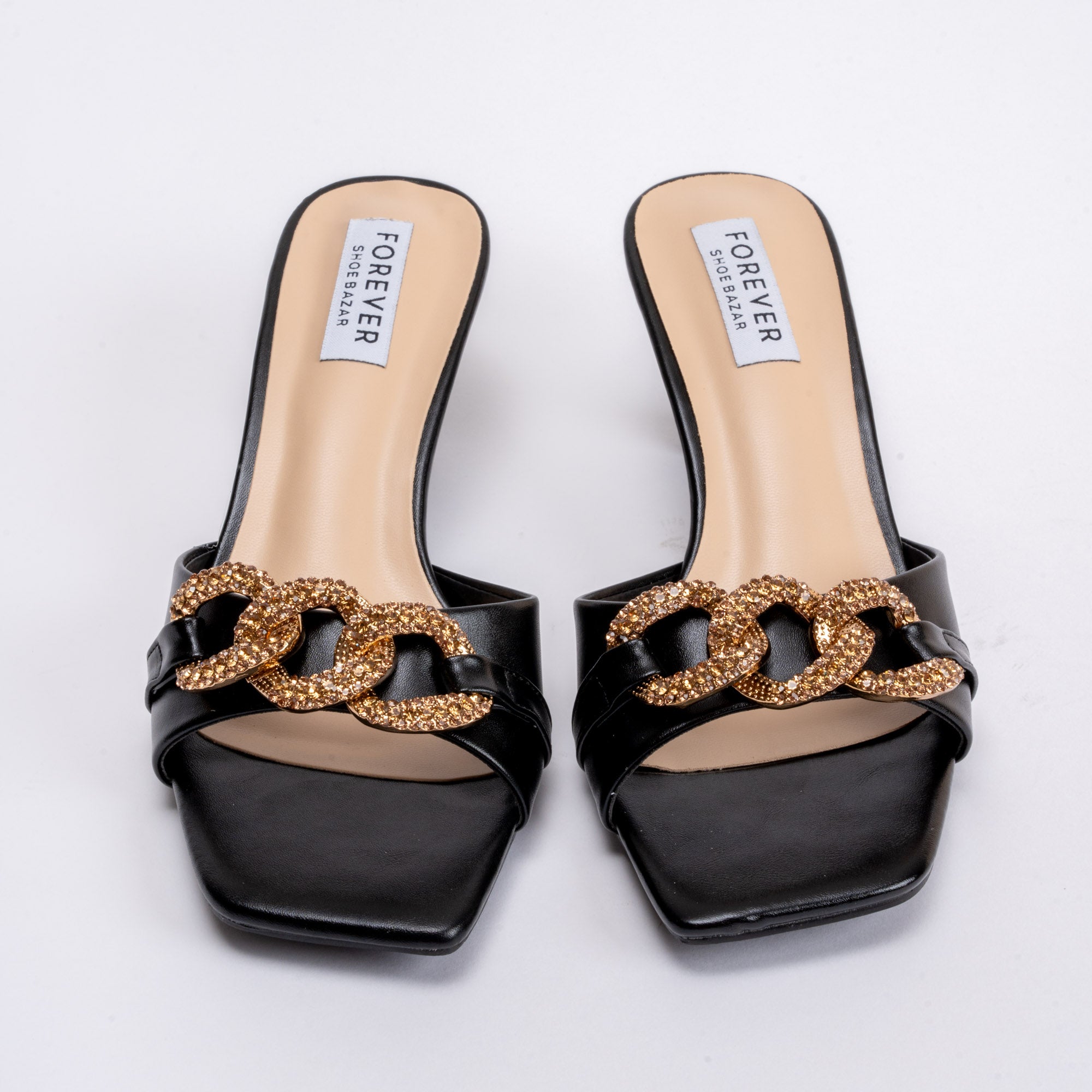 Let’s Roll - Black Slip-on Heels - view 4