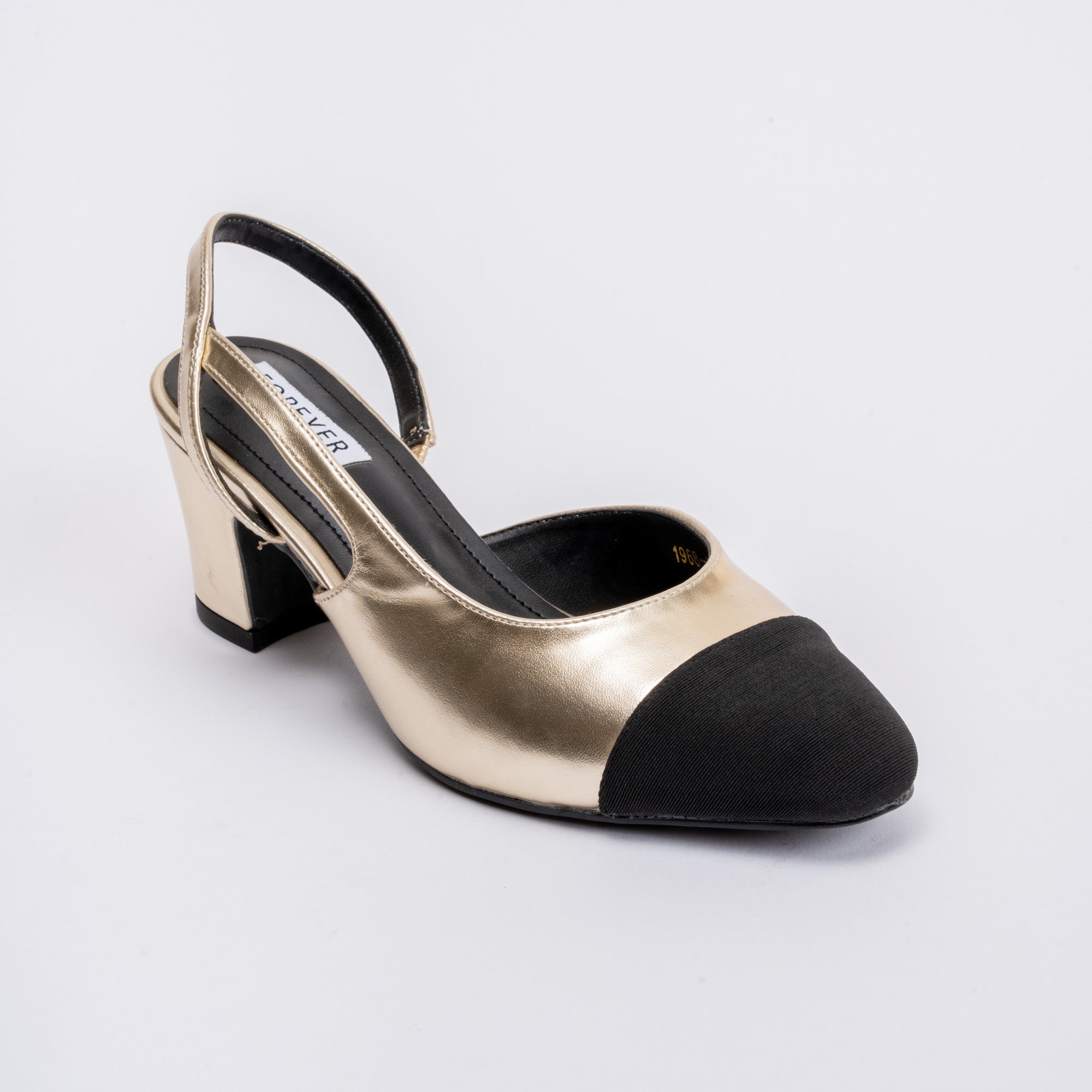 Cosmic Charisma- Black & Gold Partywear Block Heels - view 2