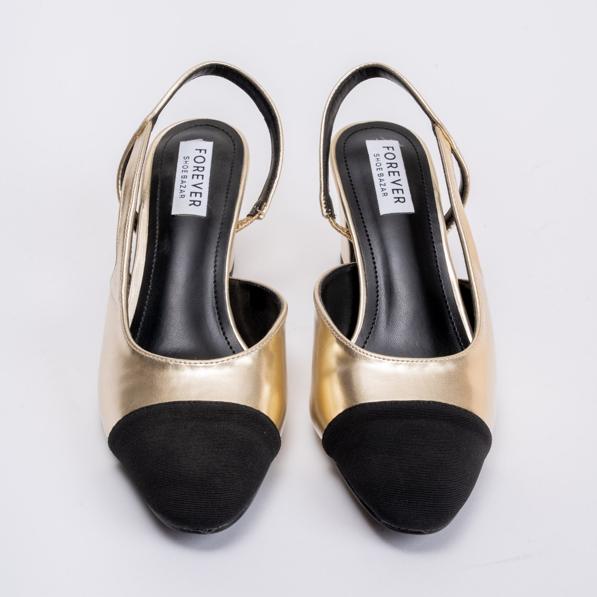 Cosmic Charisma- Black & Gold Partywear Block Heels - view 4