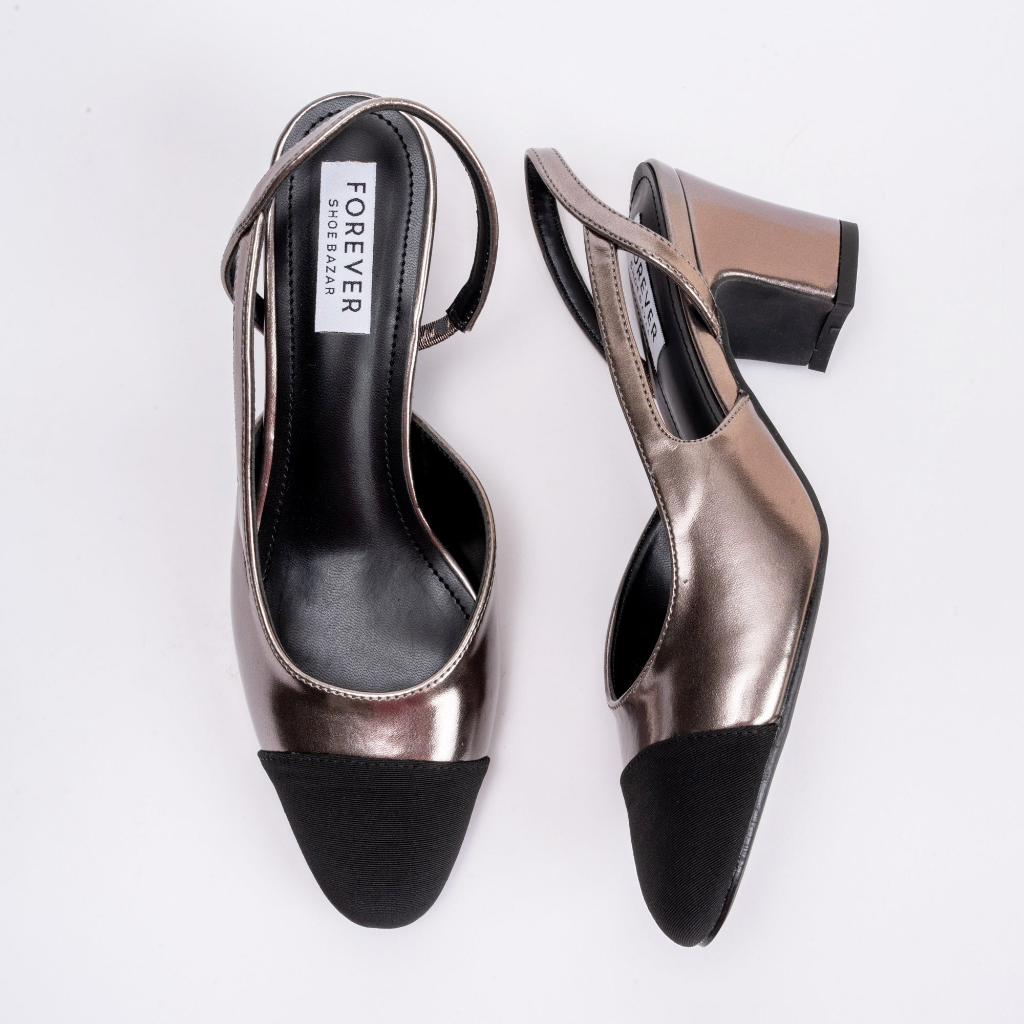 Cosmic Charisma - Black & Silver Partywear Block Heels - view 8