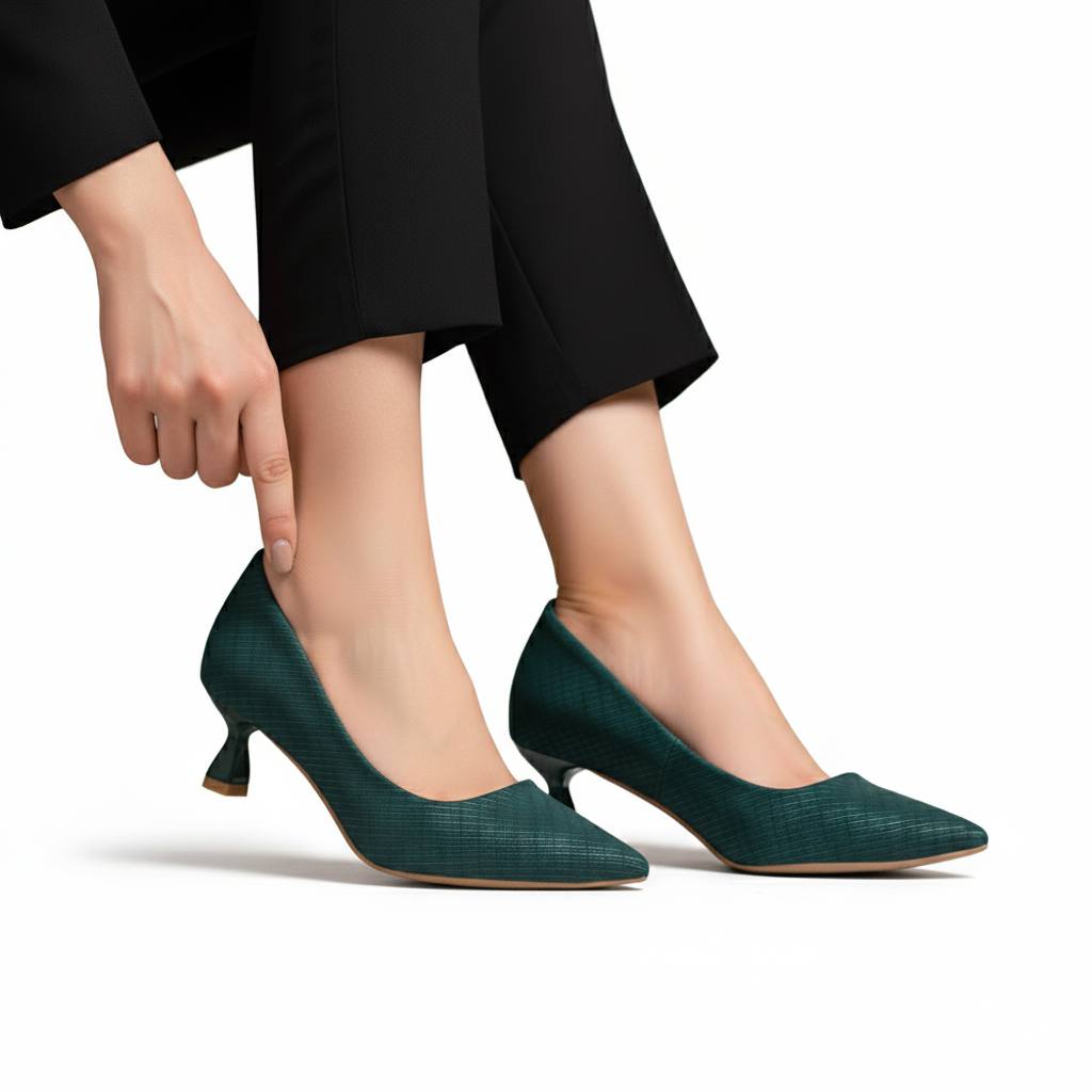 Ivy Heel - Green Casual Pumps