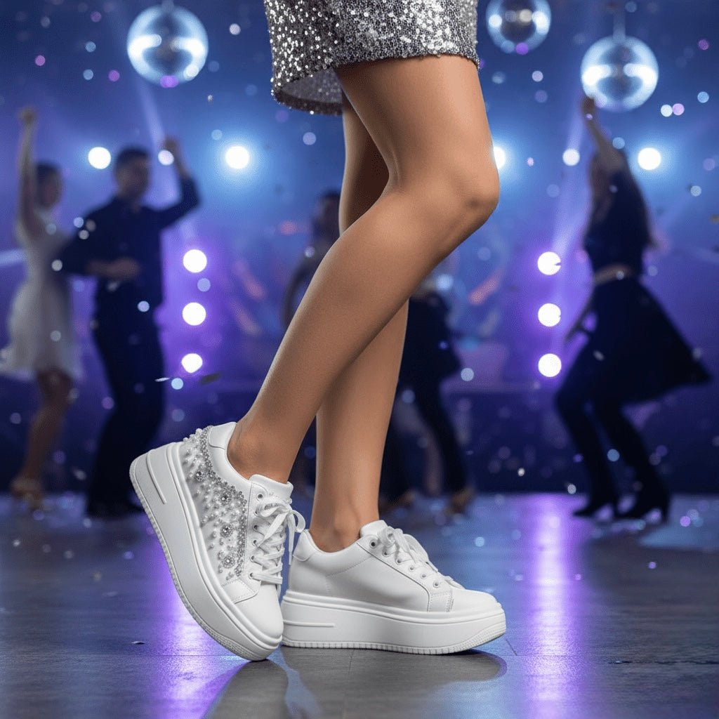 Pearl Play white fashion sneakers for women | Forever Shoe Bazar