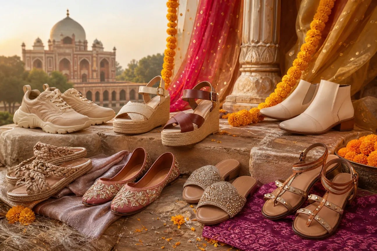 Editorial illustration for Top Festival Shoe Trends 2026 Delhi
