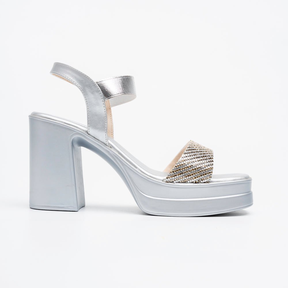 Vespera Glam Platform Sandals Silver — Forever Shoe Bazar