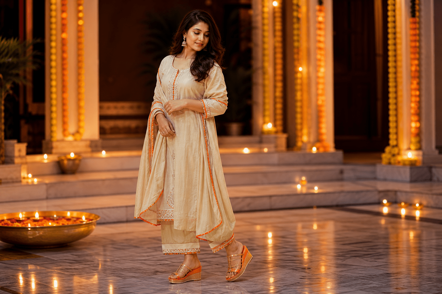 festive wedge sandals for Diwali celebrations