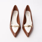 Brown chain link pumps for women – Forever Shoe Bazar