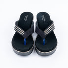 Black platform heel sandals styled for casual wear