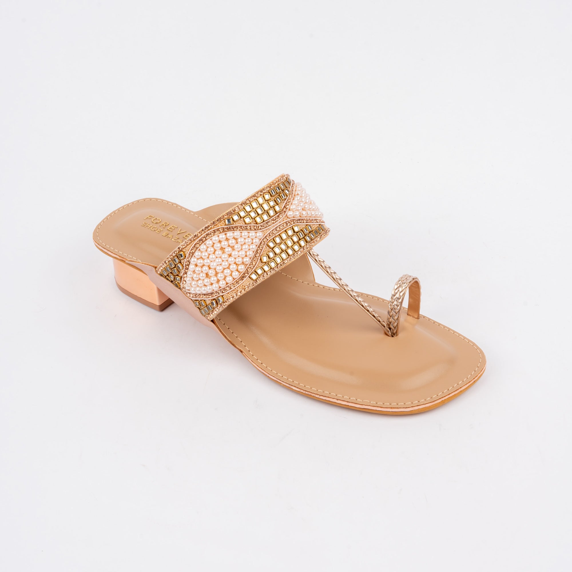 Sultan block heel sandals styled for party wear