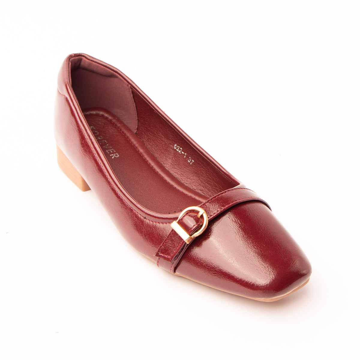 Maroon buckle ballerinas for women - Forever Shoe Bazar