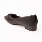 Black pumps for women, back view showing the heel