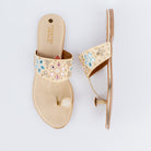 Gold toe ring embellished flats for women – Forever Shoe Bazar