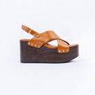 Camel wedge heel sandals for women – Forever Shoe Bazar