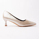 Beige pumps for women, side view
