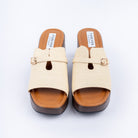Beige platform heel mules for women – Forever Shoe Bazar