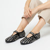 The Glam Studded - Black Flat Ballerinas