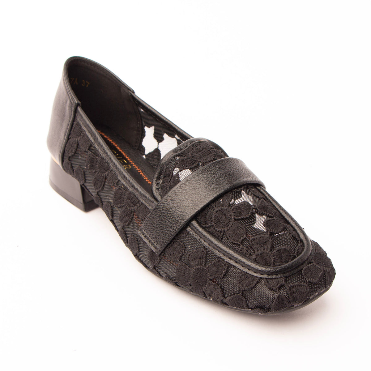 Black lace loafers for women - Forever Shoe Bazar