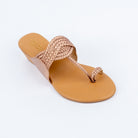 Champagne wedge heel sandals for women – Forever Shoe Bazar