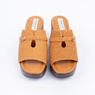 Camel platform heel mules for women – Forever Shoe Bazar