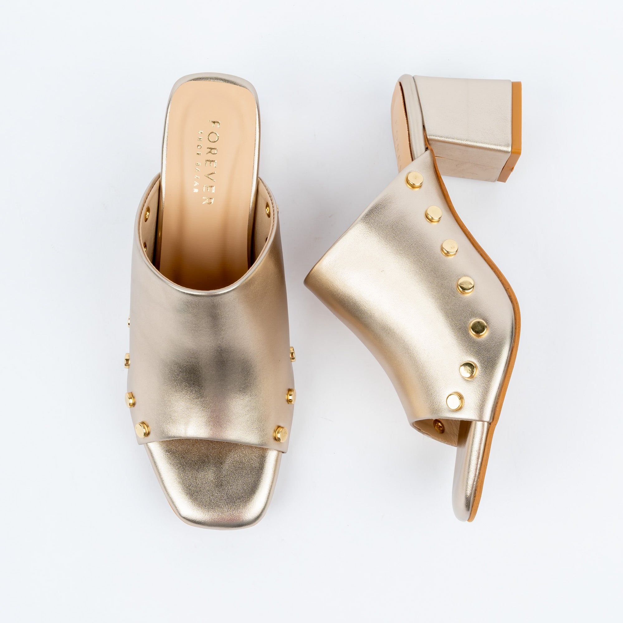 The Scallop Clog - Gold — view 5