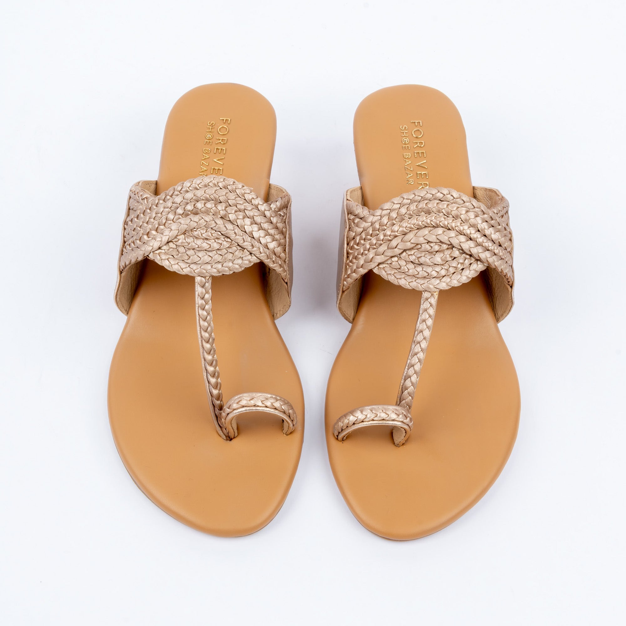 Gold wedge heel sandals for women – Forever Shoe Bazar
