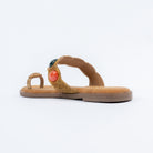 Bronze flats for women with cushioned footbed, side view