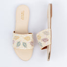 Cream sequin ballet flats for women – Forever Shoe Bazar