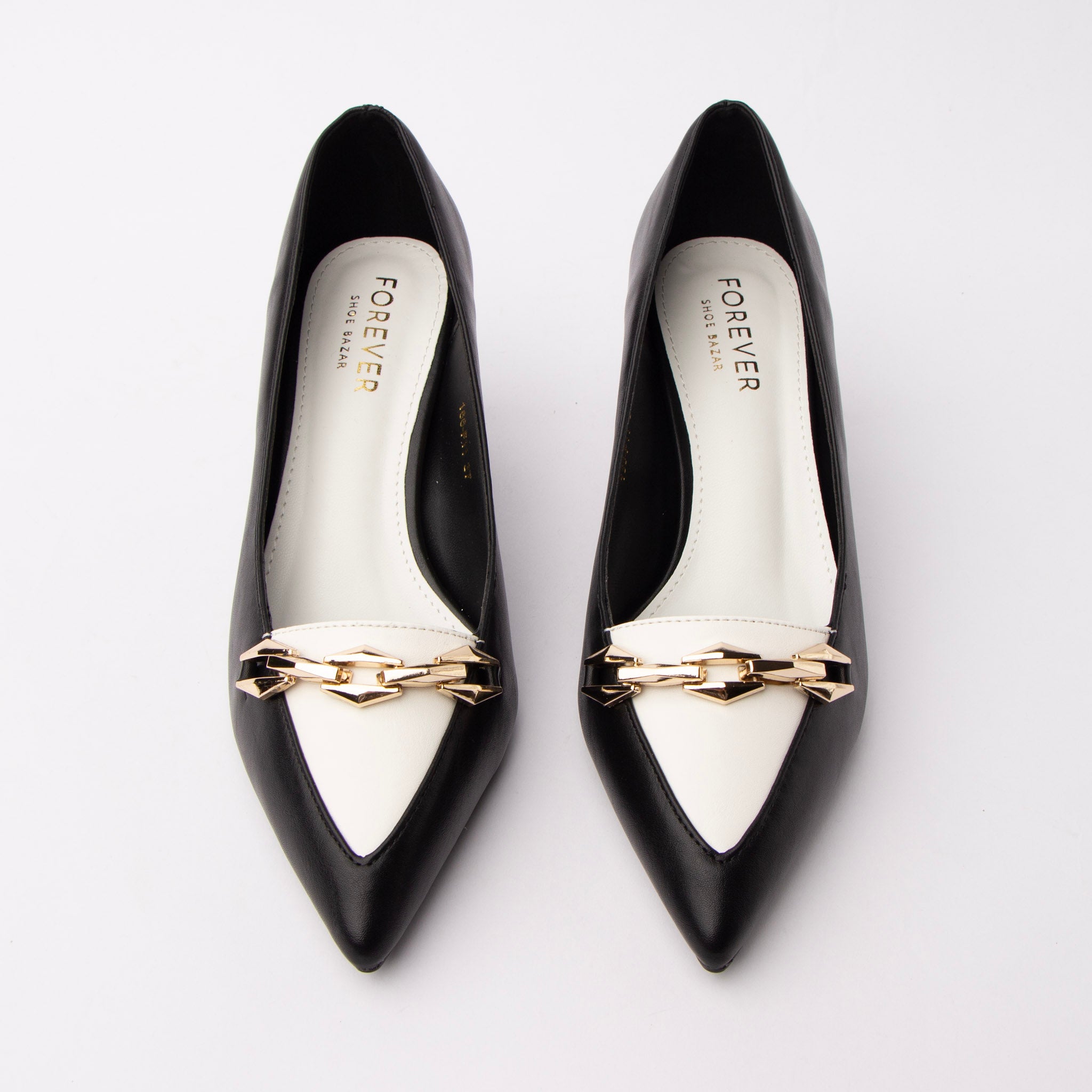 Black chain link pumps for women – Forever Shoe Bazar
