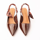 Coffee mules for women, both shoes from the front
