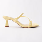 Yellow mules for women, side view