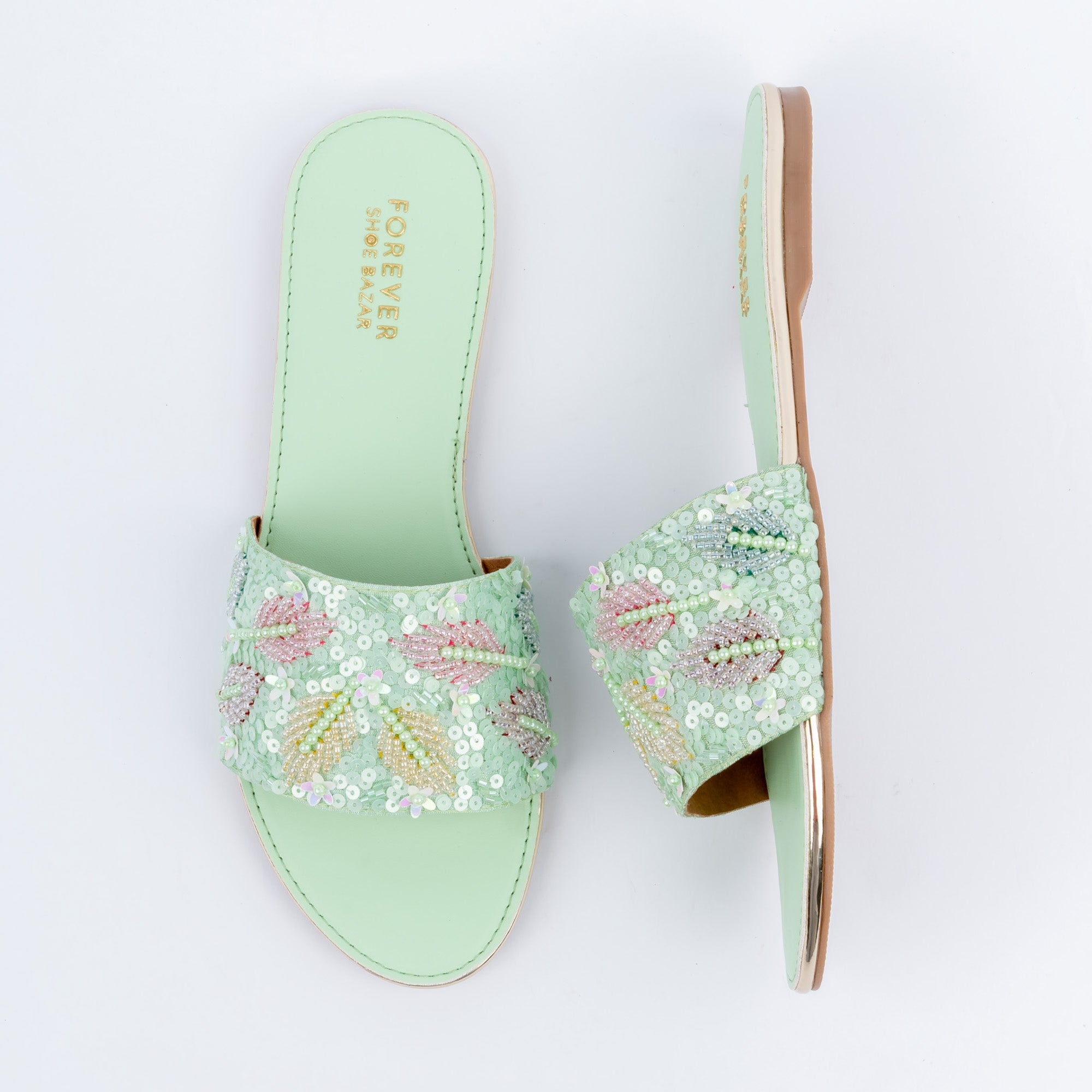 The Sequin Sorbet - Sea Green Flats — view 5