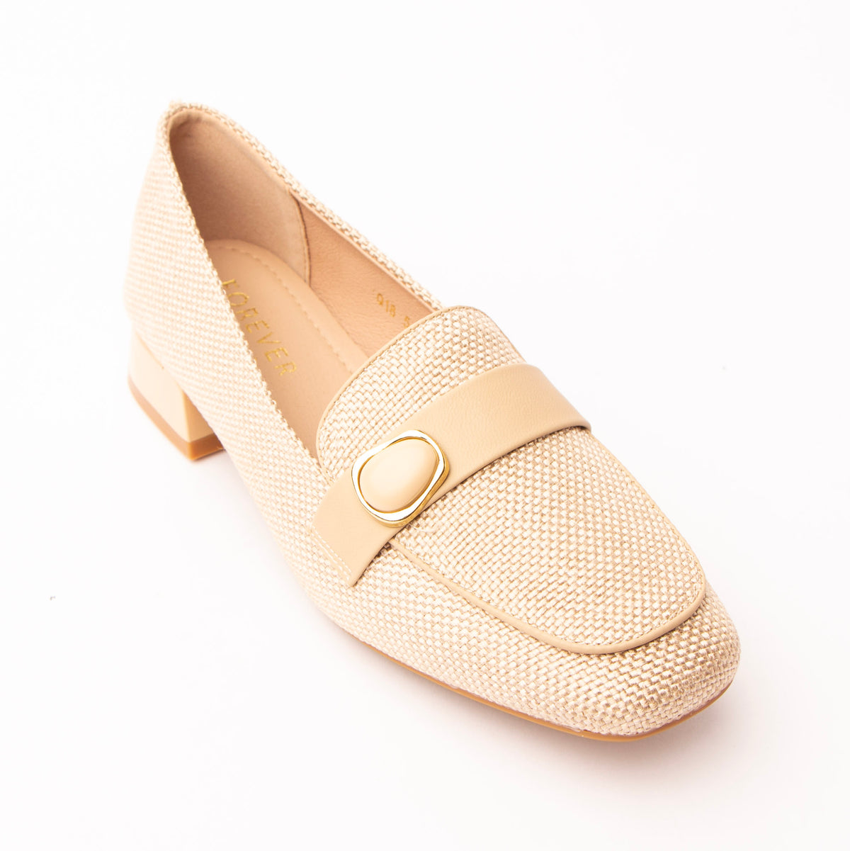 Beige woven loafers for women - Forever Shoe Bazar