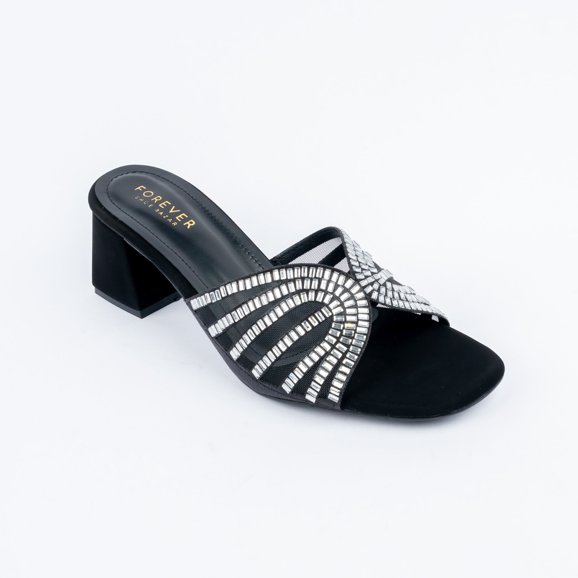 Black block heel mules for women – Forever Shoe Bazar