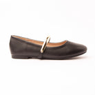 Black flats for women, side view